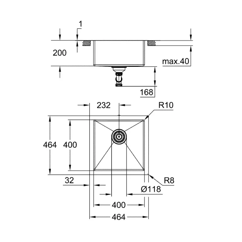 Grohe K700-464 Stainless Steel Sink