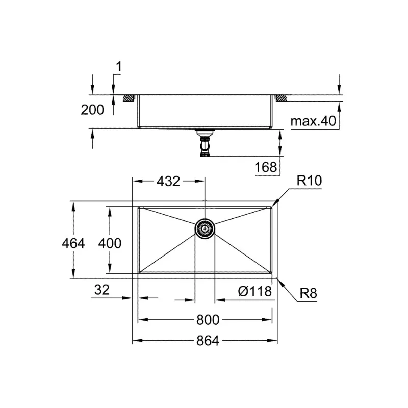 Grohe K700-864 Stainless Steel Sink