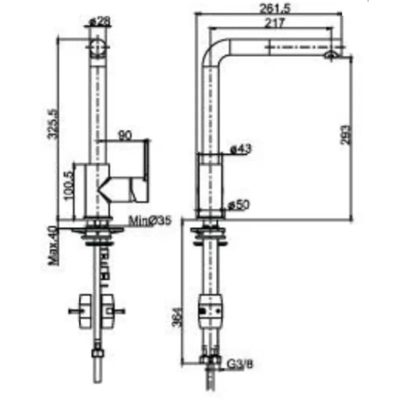 Hafele HF-H1 Kitchen Sink Mixer Pull-Out