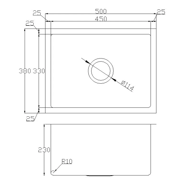 Bacera KG-SQ5038 316 Stainless Steel Sink