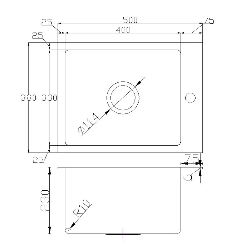 Bacera KG-TS503823 316 Stainless Steel Sink