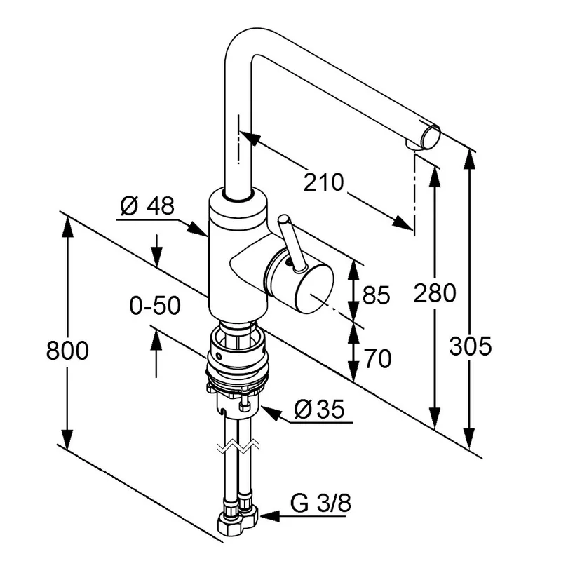 Kludi 42814 Line Kitchen Sink Mixer