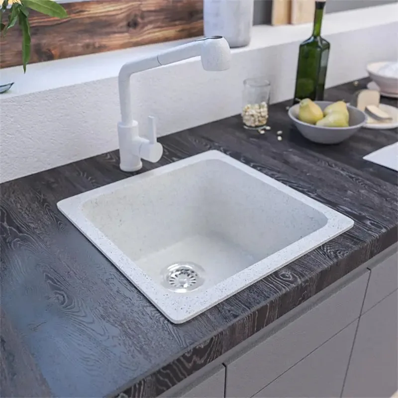 KS-LKW-4242L-W Granite Kitchen Sink (White)