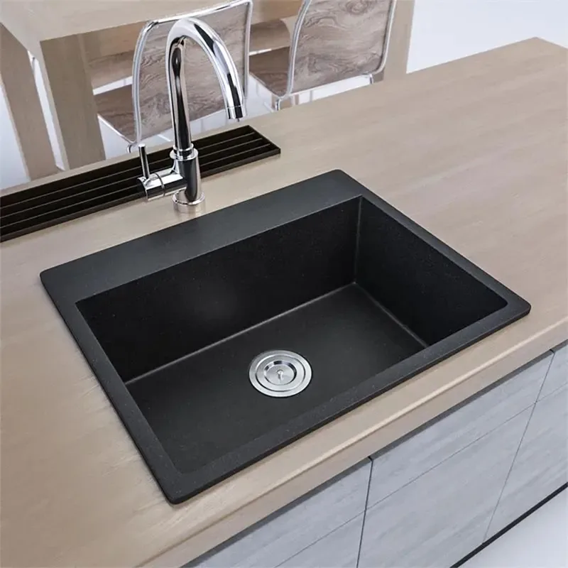 KS-LKW-6049A-BLK Granite Kitchen Sink (Black)
