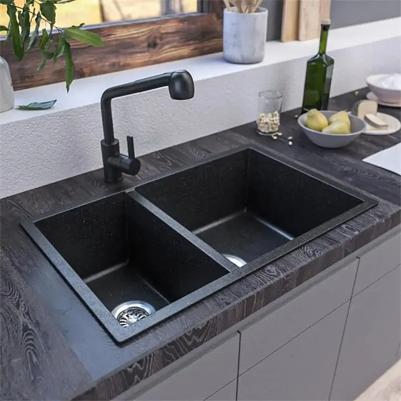 KS-LKW-7145E-BK Granite Kitchen Sink (Black)