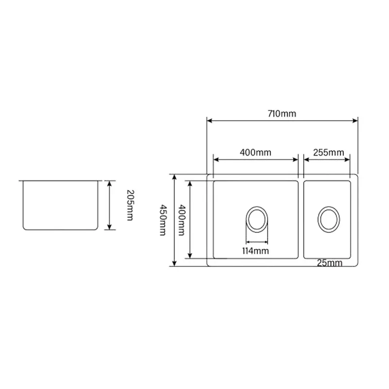 KS-LKW-7145E-BK Granite Kitchen Sink (Black)