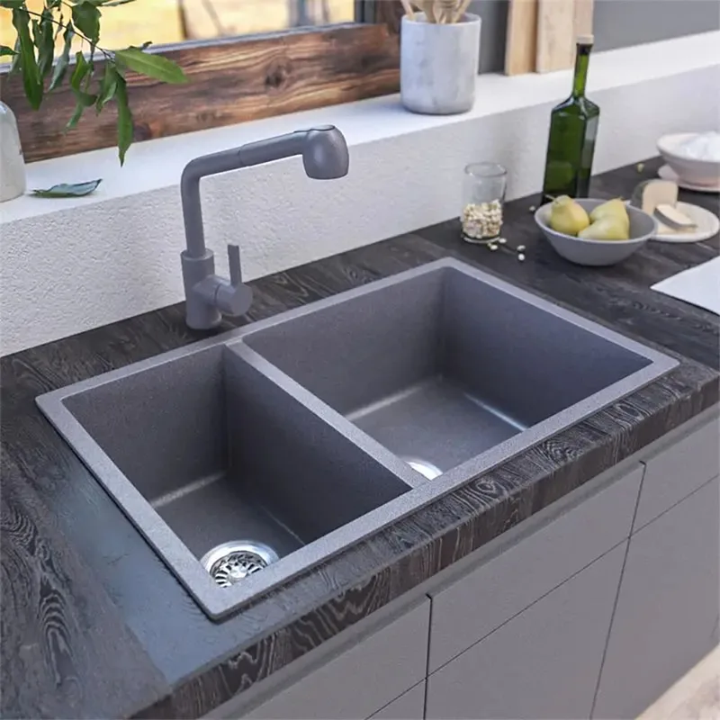 KS-LKW-7145E-DG Granite Kitchen Sink (Dark Grey)