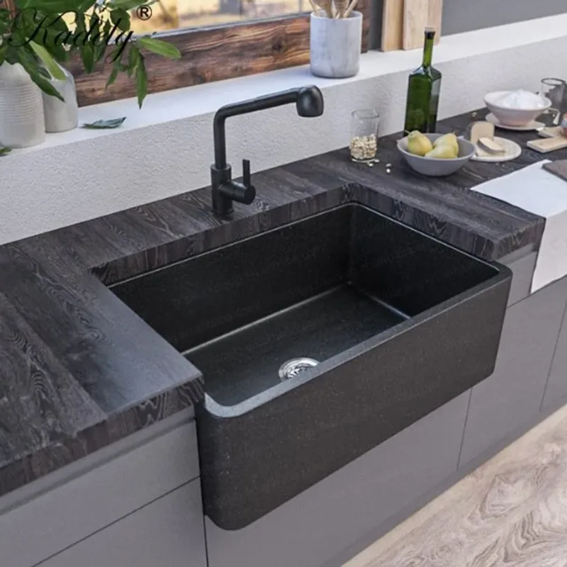 KS-LKW-8348L Farmhouse Quartz Composite Sink