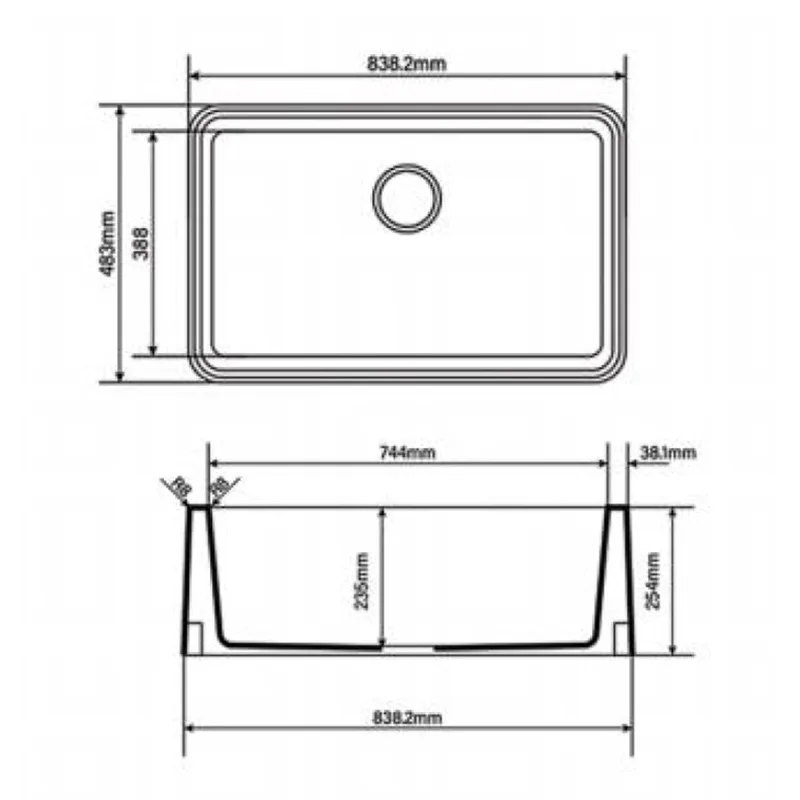 KS-LKW-8348L Farmhouse Quartz Composite Sink