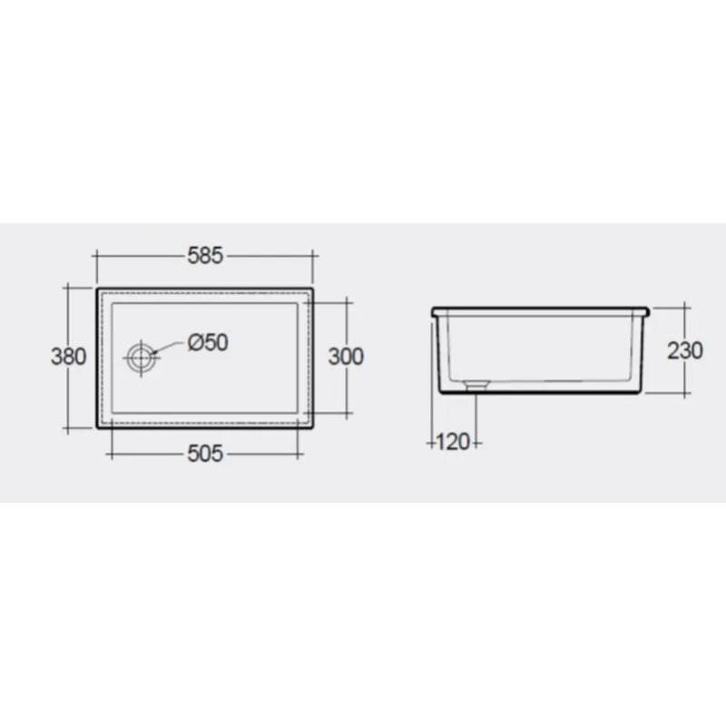 LS3 Fireclay Ceramic Laboratory Sink