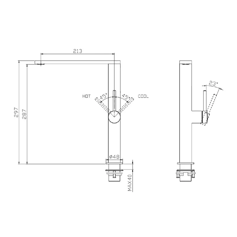 Luxes ORI-9100 Stainless Steel Sink Mixer (Matt Finish)