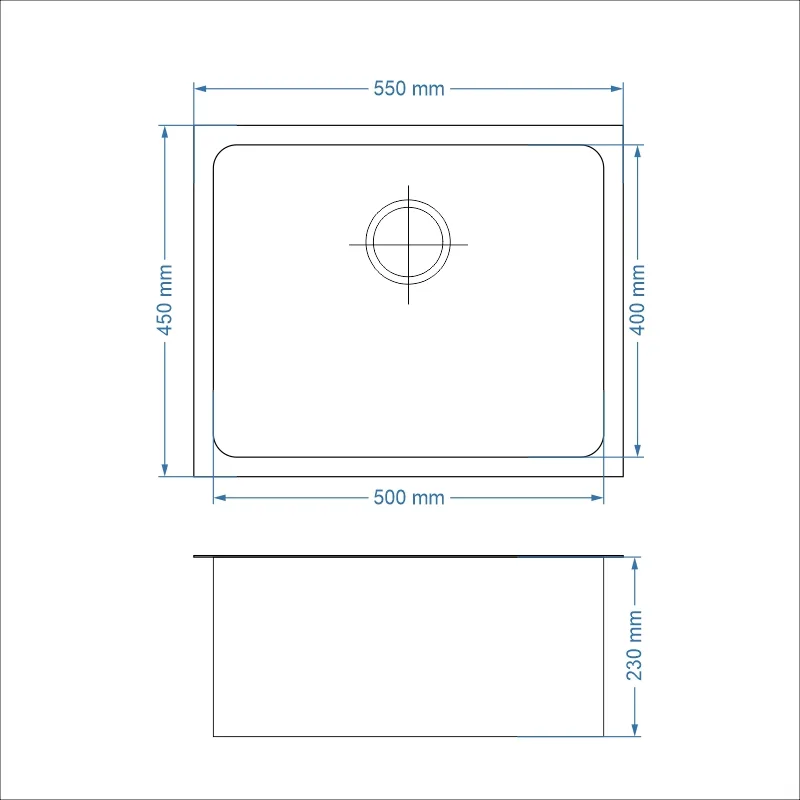 Monic MBX-550 Black Steel Kitchen Sink