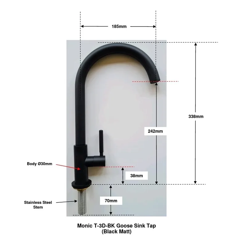 Monic T-3D Kitchen Sink Tap