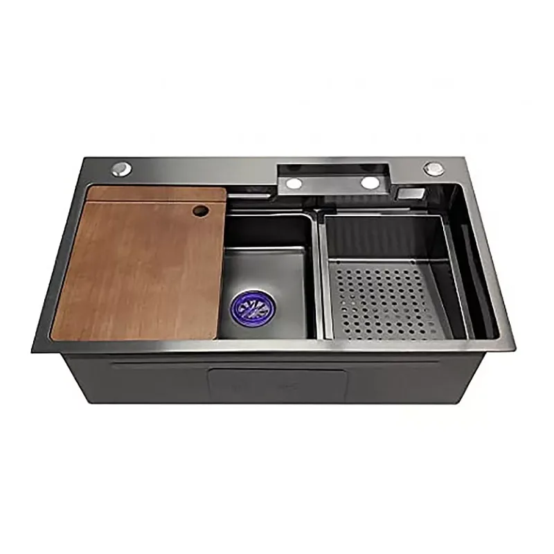 Nobel SB-7545-GM Nano Stainless Steel Waterfall Kitchen Sink (Gunmetal)