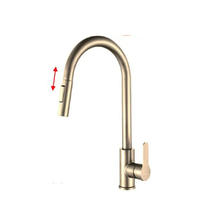 Nobel VS-4021-BGD Stainless Steel Pull-Out Sink Mixer (Brushed Gold)