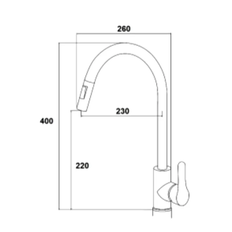 Nobel VS-4021-SS Stainless Steel Pull-Out Sink Mixer (Matt)