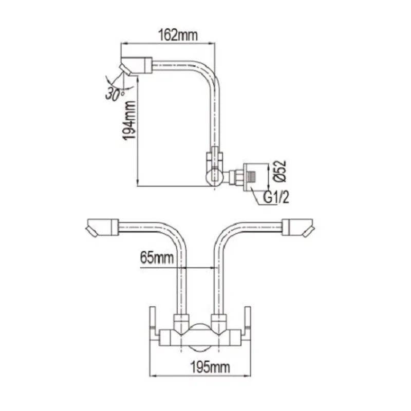 NTL 8026-C Wall Sink Tap