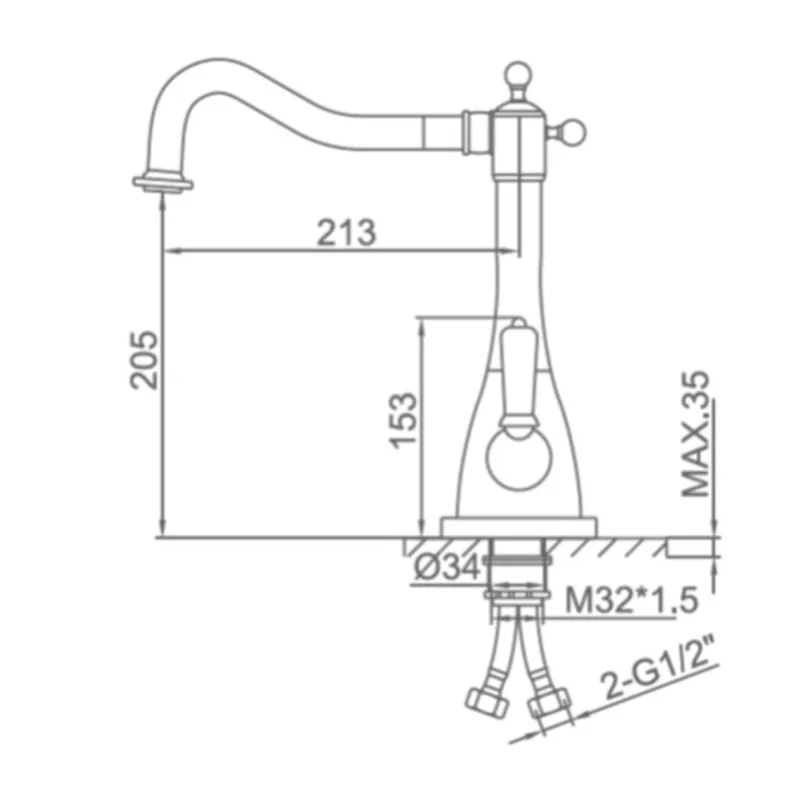 Onimi SR3011C Antique Brass Faucet