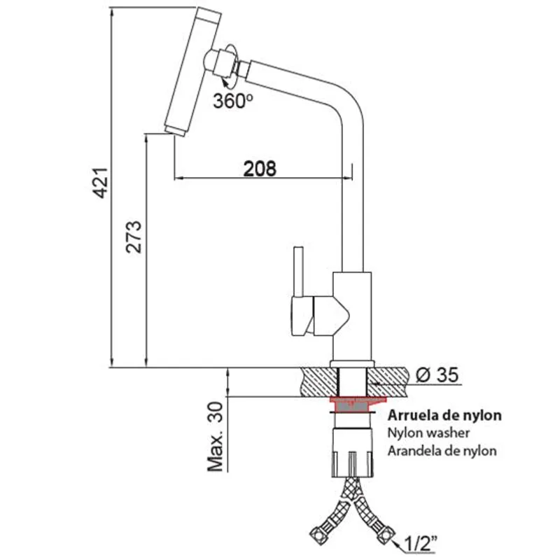 RB7046 Kitchen Sink Mixer