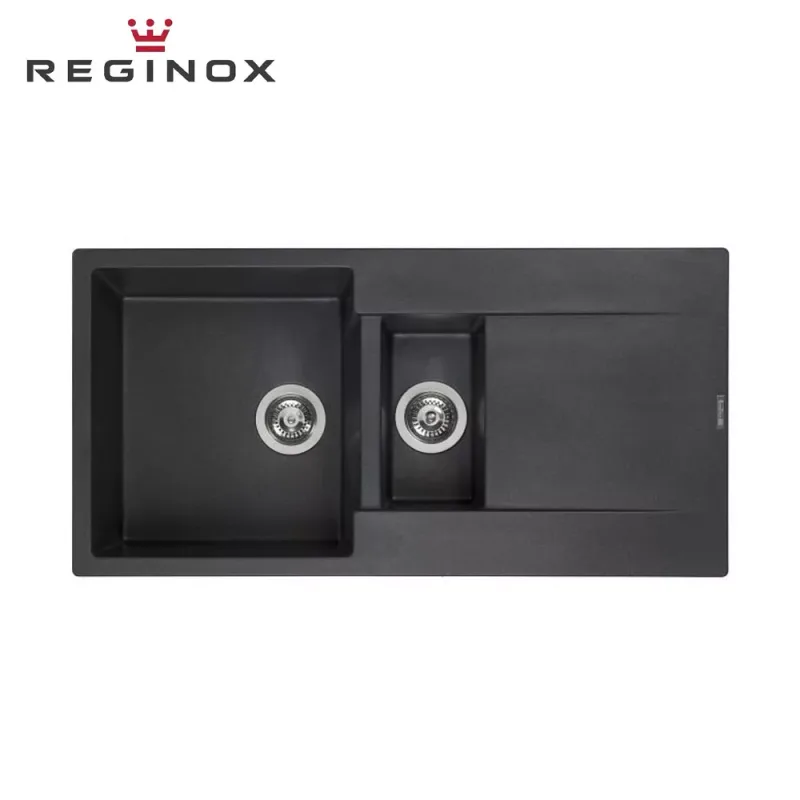 Reginox Amsterdam 15 Granite Sink (Black Silvery)