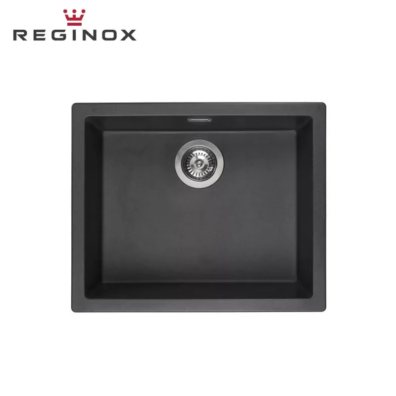Reginox Amsterdam 50 Granite Sink (Black Silvery)
