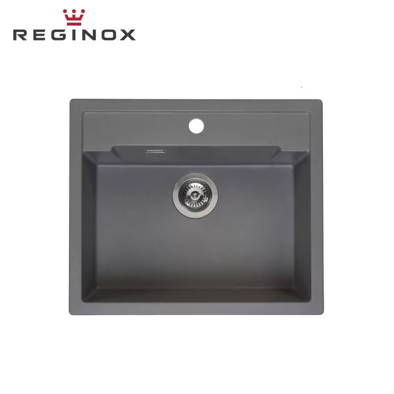 Reginox Amsterdam 54 Tapwing Granite Sink (Grey Silvery)
