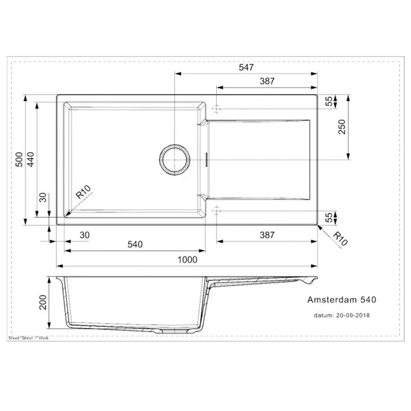 Reginox Amsterdam 540 Granite Sink (Grey Silvery)