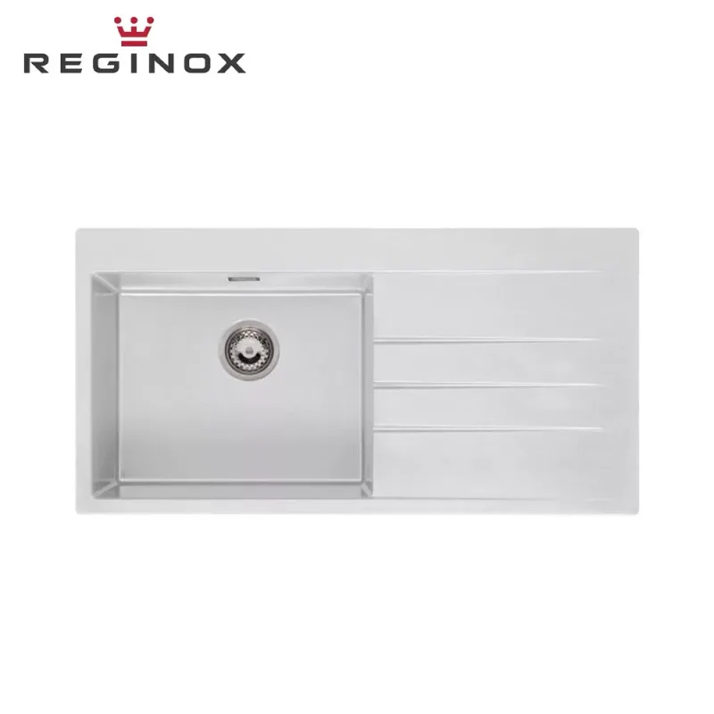 Reginox Breda 10 Left Granite Sink (Pure White)