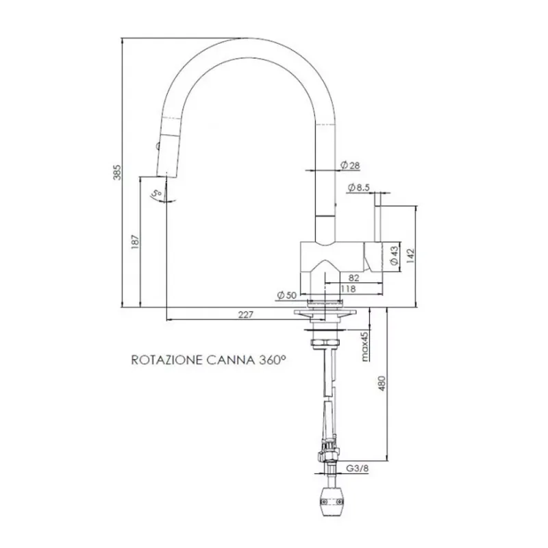 Reginox Flint Pull-Out Sink Mixer (PVD)