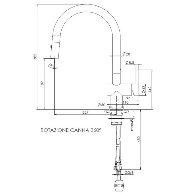 Reginox Flint Pull-Out Spout Sink Mixer