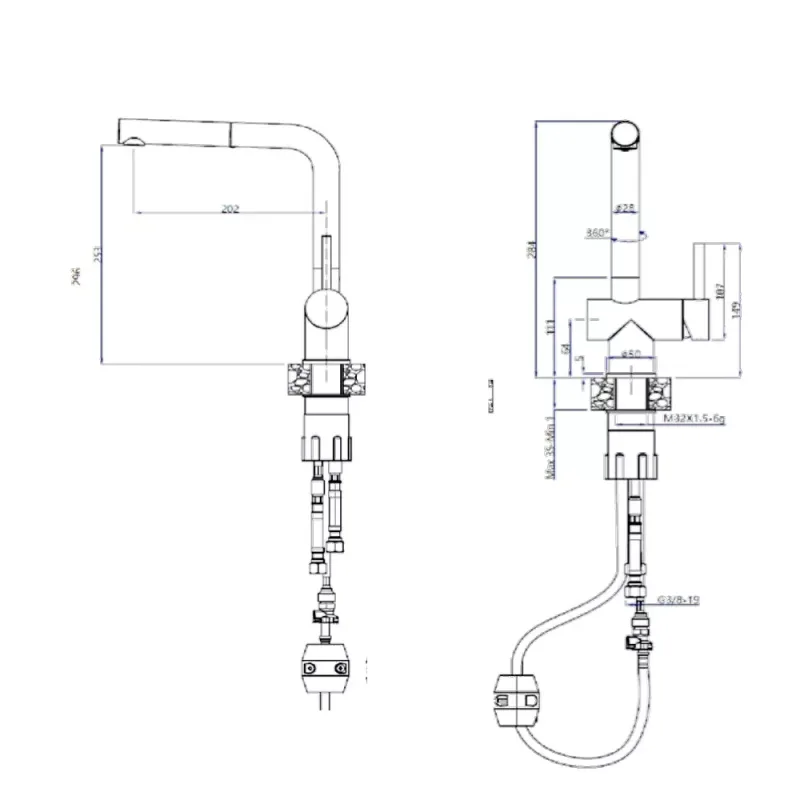 Reginox Kalm ES Sink Mixer with Pull-Out Spout