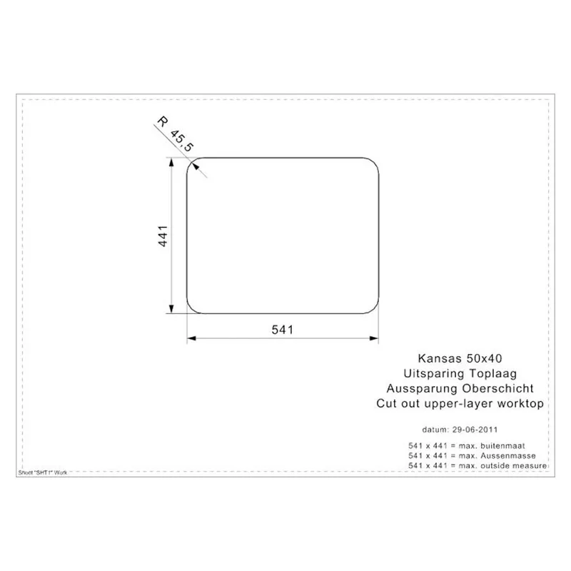 Reginox Kansas 50x40 Integrated Stainless Steel Sink