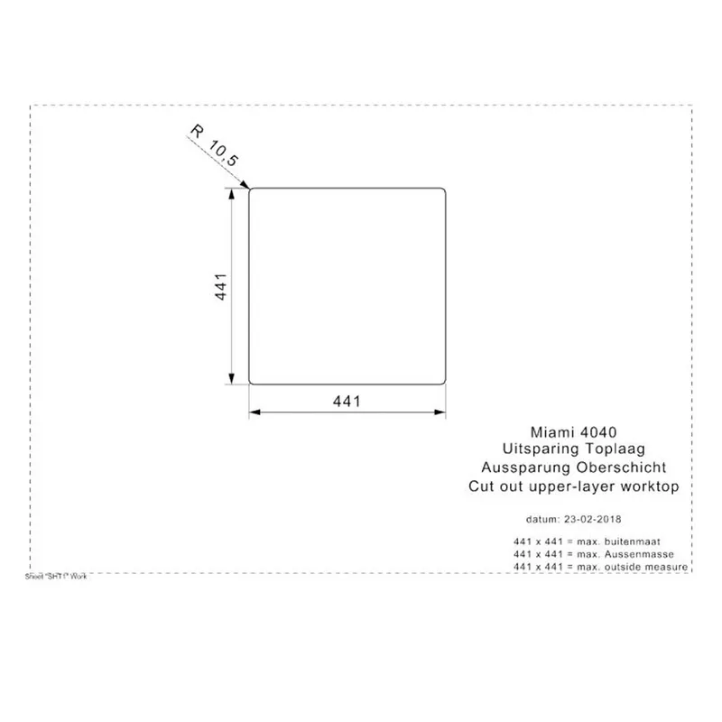 Reginox Miami 40x40 PVD Integrated Stainless Steel Sink (Copper)