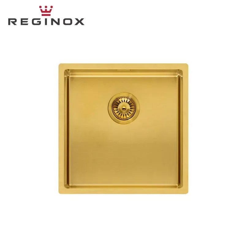 Reginox Miami 40x40 PVD Integrated Stainless Steel Sink (Gold)