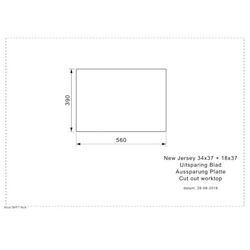 Reginox New Jersey 34x37 + 18x37 Comfort Integrated Stainless Steel Sink