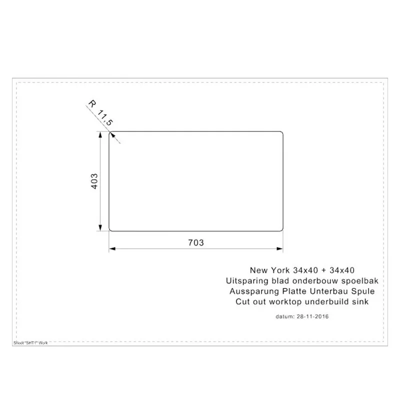 Reginox New York 34x40 + 34x40 Comfort Integrated Stainless Steel Sink