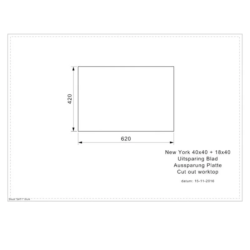 Reginox New York 40x40 + 18x40 Comfort Integrated Stainless Steel Sink
