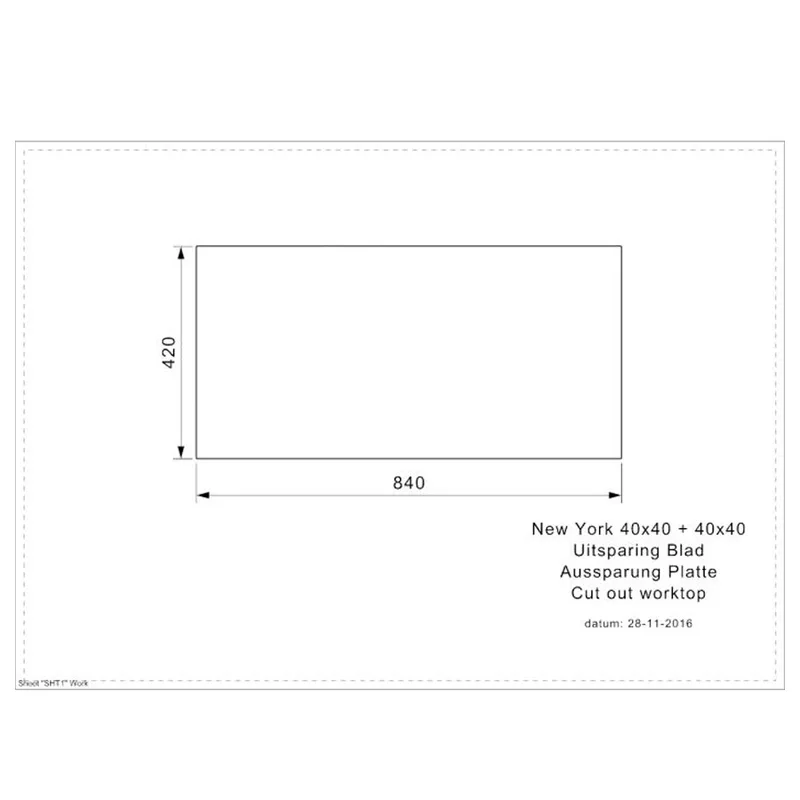 Reginox New York 40x40 + 40x40 Comfort Integrated Stainless Steel Sink