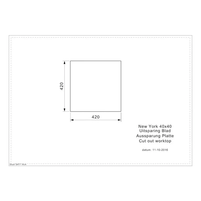 Reginox New York L 40 40x40 Comfort Integrated Stainless Steel Sink