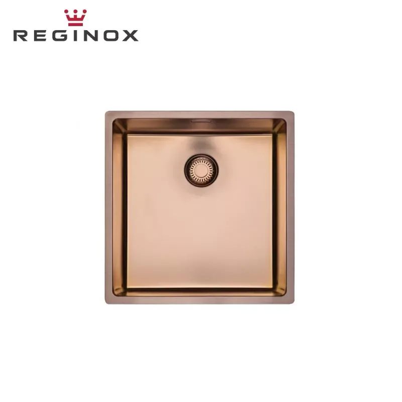 Reginox New York 40x40 PVD Integrated Stainless Steel Sink (Copper Rose)