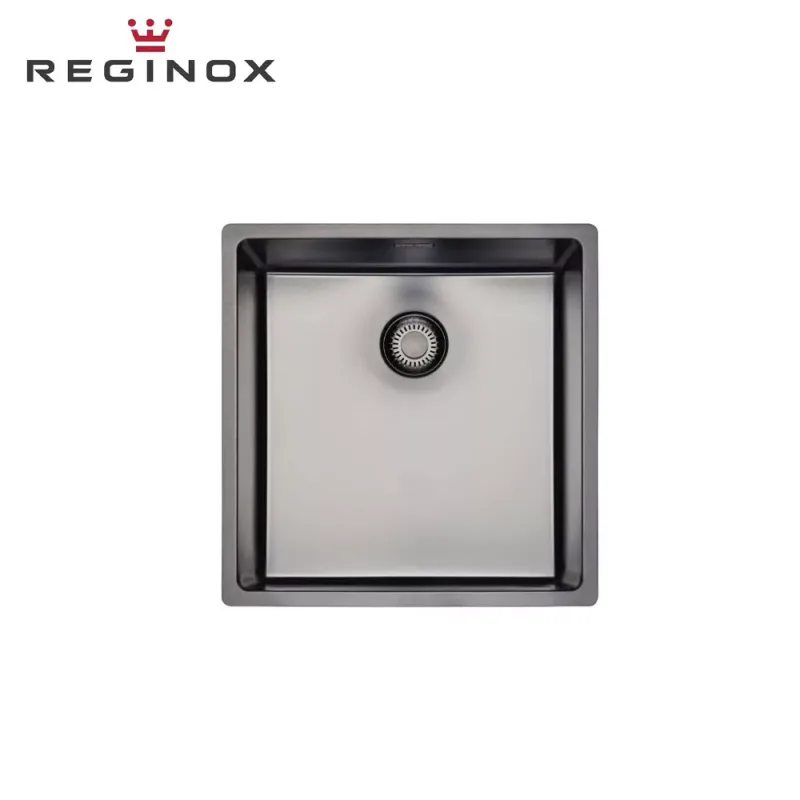 Reginox New York 40x40 PVD Integrated Stainless Steel Sink (Gun Metal Silver)