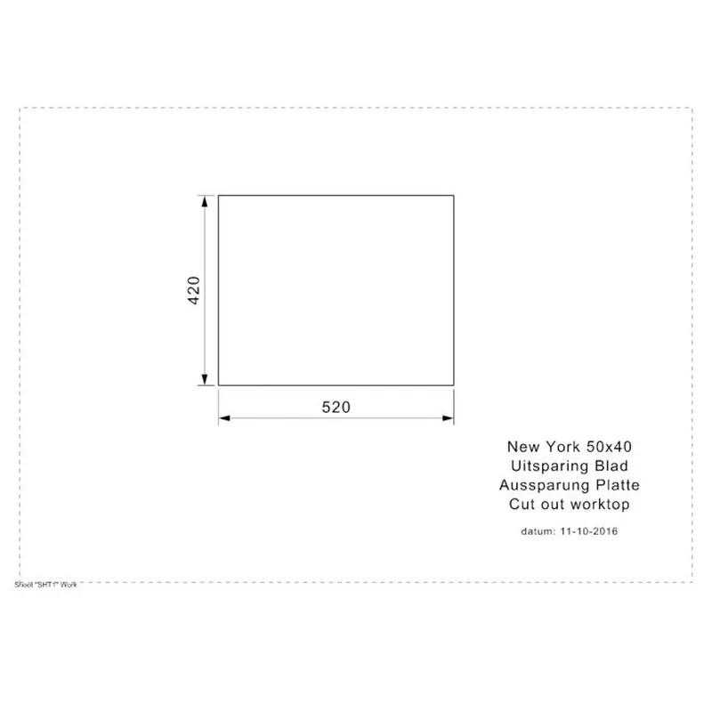 Reginox New York L 50 50x40 Comfort Integrated Stainless Steel Sink