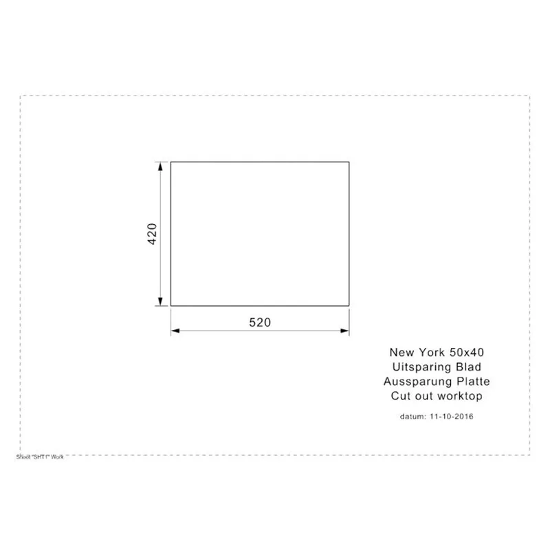 Reginox New York 50x40 Comfort Regi Colour Stainless Steel Sink (Jet Black)