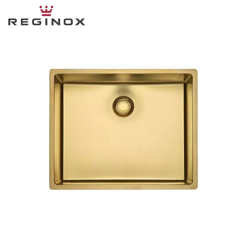 Reginox New York 50x40 PVD Integrated Stainless Steel Sink (Gold Flax)