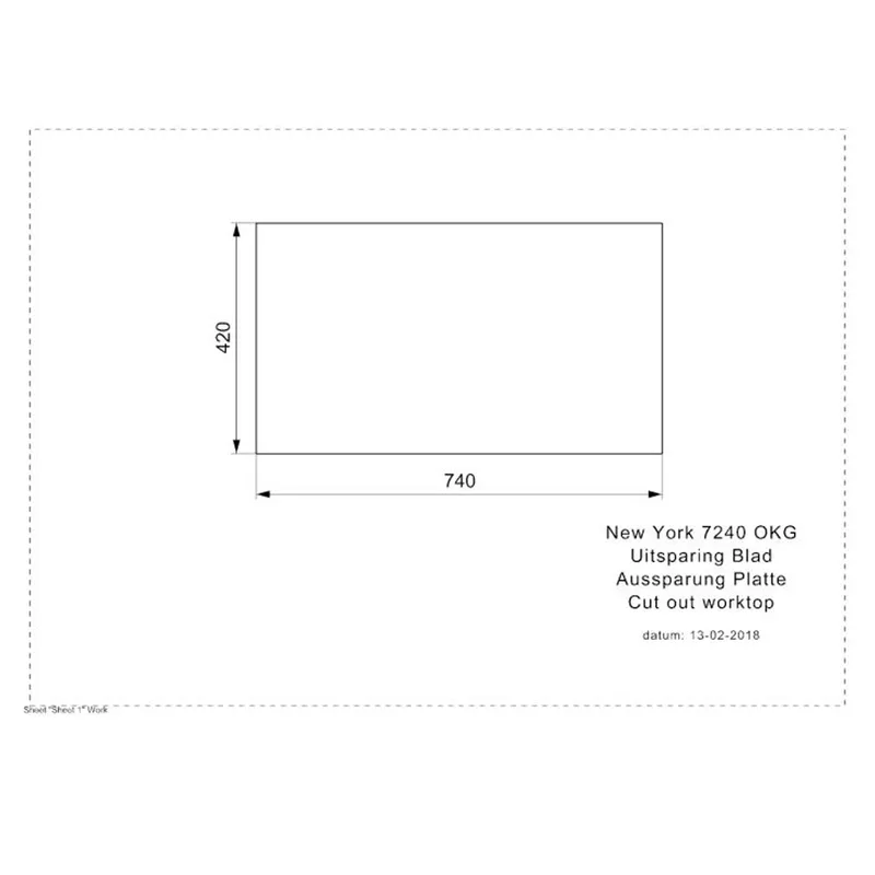 Reginox New York 72x40 OKG Integrated Stainless Steel Sink