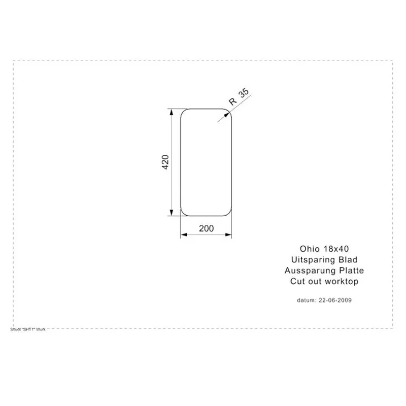 Reginox Ohio 18x40 OKG Integrated Stainless Steel Sink