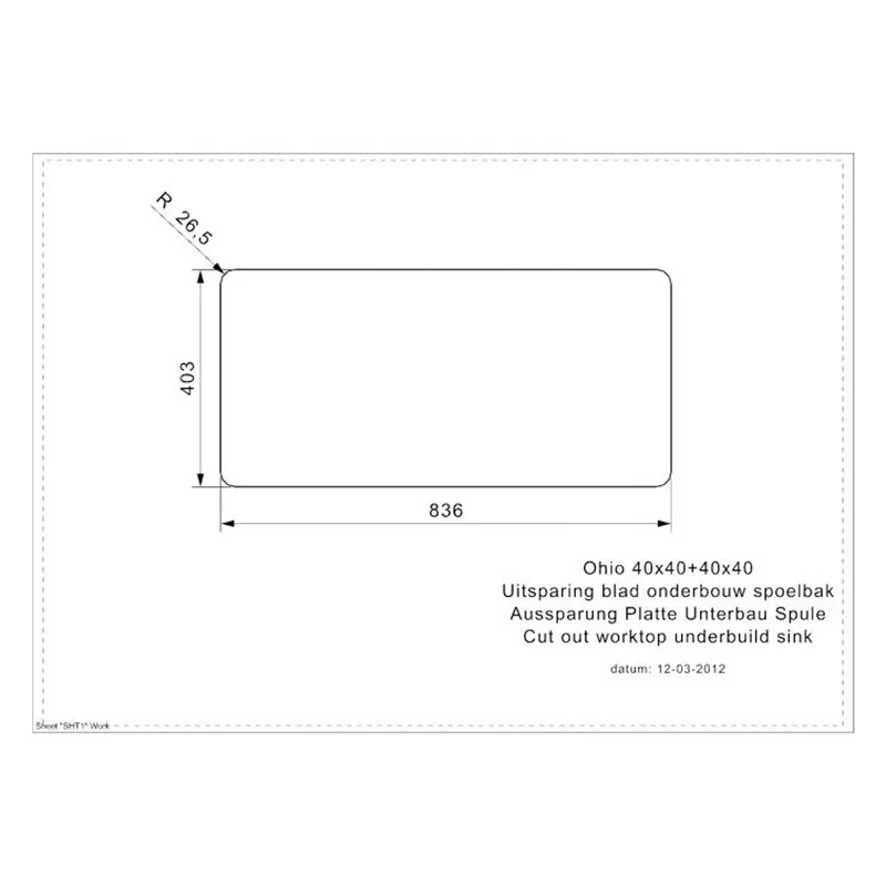Reginox Ohio 40x40 + 40x40 OKG Integrated Stainless Steel Sink