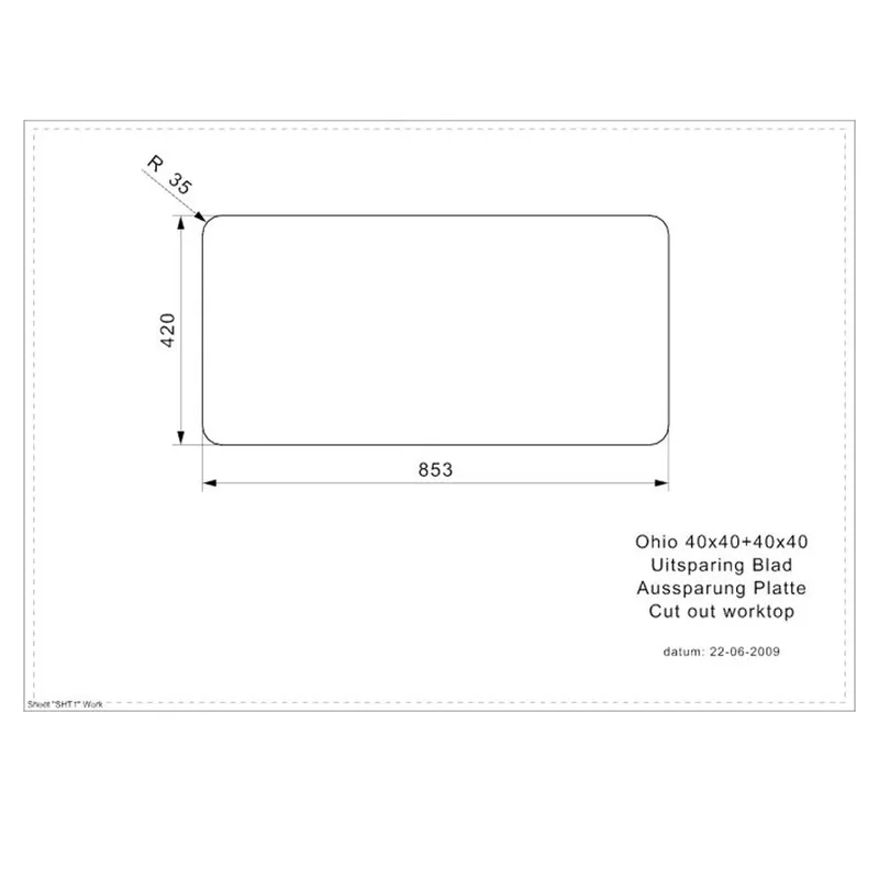 Reginox Ohio 40x40 + 40x40 OKG Integrated Stainless Steel Sink