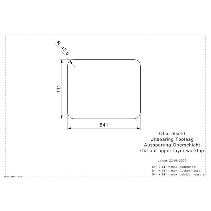 Reginox Ohio 50x40 OKG Integrated Stainless Steel Sink