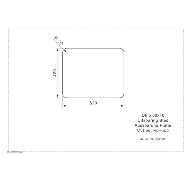 Reginox Ohio 50x40 OKG Integrated Stainless Steel Sink